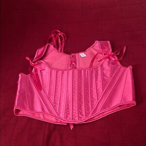 Elegant Pink Satin Corset Top